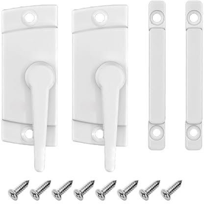 2 Stück Fensterflügelschloss, Universal-Schiebefenster, Türrahmen, Halbmondschlösser, Zinklegierung, Sicherheitsschlösser mit flachem Sitz für Zuhause, Küche, Balkon, links