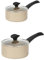Salter Olympus 16 & 20 cm Saucepan Set – with Lids, Non-Stick Induction Suitable Cooking Pot, Induction Safe, All Hobs, Aluminium Soup/Sauce Milk Pan, Easy Clean, Soft/Cool Touch Handle, Gold