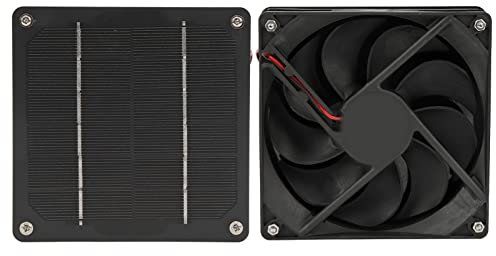 Ventilador Solar, Calentador de Invernadero Solar 5W 6V Silicon Monocristalino, Calentador Solar de Ventilador de Panel Solar ABS para Invernadero con la Intensidad del Sol para