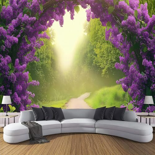 JEDTAKCT Papier Peint Arche Végétale 350X256Cm Photo Mural Paysage Vert Bureau Chambre Salon Enfants Wallpaper Mural Décor Motif Poster Personnalisé Décoration Murale
