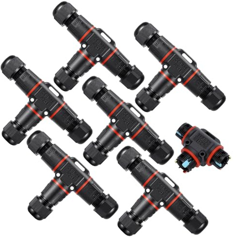 BOSYTRO 6 Pezzi Connettori Per Cavi Impermeabili, 3 Poli, Per Diametri Cavi Ø3-12 Mm, IP68 Connettori Elettrici Rapidi, Per Giardini, All'aperto, Pavimenti, Tetti