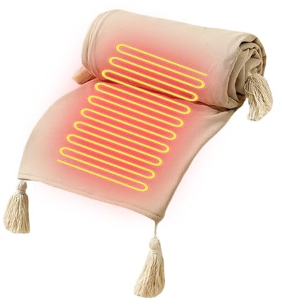 Sciame Di Riscaldamento Elettrico - Wravo Riscaldato Alimentato USB Da | 150x80x1 Cm, Sciarpa In Pile Morbida Con Temperatura Regolabile, Scalda Al Collo Caldo Portatile | Accoglienti Maniche Indoss