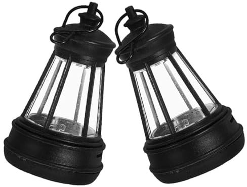 EPIGEIST 2 Stück Mini Solar Laternen mit Resingehäuse Wetterfeste Kleine Hängende Gartenlampen als Solar-licht Ersatz Tierische Dekoration für Outdoor Camping Party Sicherer