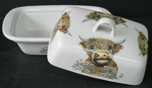 Highland Cow Porcelain Butter Dish, Kitchen Storage