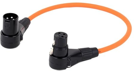 IXRPVJM XLR Cable 90 Degree Male to Female Audio Cables Cannon Balanced XLR Karon Microphone Mixing Console Sound Card Extension Line(Orange,10m)