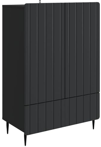 vidaXL Sideboard Schwarz 66 x 34,5 x 97 cm Holzwerkstoff, Eleganter Sideboard, viel Stauraum, praktische Möbel, modernes Design, effektive Wohnzimmereinrichtung