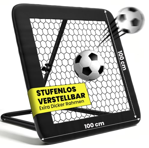 Ryuhic Rebounder für Fußball - Fußball Rebounder mit 32 mm Stahlrahmen | Stufenlos Verstellbar - klappbares Trainingsnetz für Schuss, Pass, Ballannahme & Torwarttraining