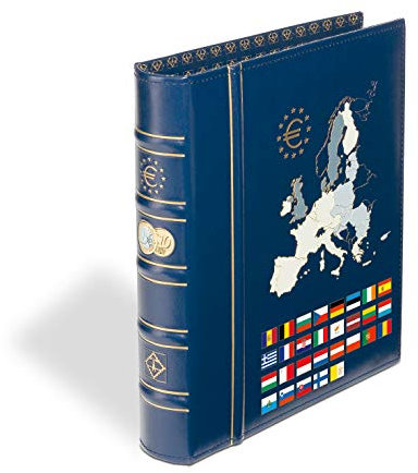 Leuchtturm 326196 Ringbinder Optima - Sammelalbum für Vista- / Optima-Münzhüllen - Classic Euro-Design mit Gravierungen