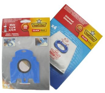 Top Filter Fackelmann 68004 Filtre supérieur Click-Bag 330/336 Adaptateur de filtre pour Miele F/J/M/G/H/N, Blanc