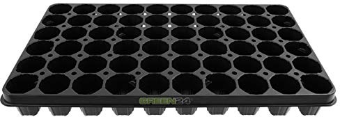GREEN24 Anzuchtplatte Topfplatte mit 60 Pflanztöpfen - 60er Topfpalette Blumentöpfe