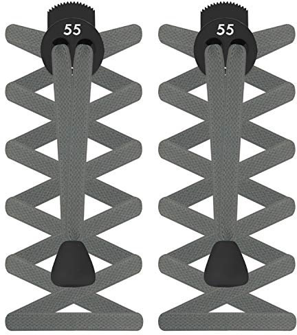 55 Sport Elastische Schnürsenkelstopper, flaches Design, damen Herren Kinder, grau, Einheitsgröße