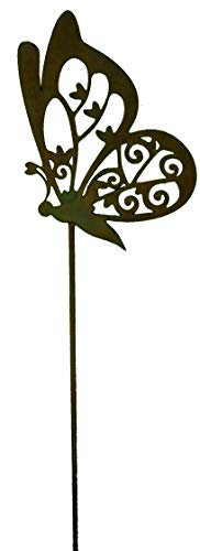 Rostikal Schmetterling Gartenstecker 50 cm Gartendeko Vintage Rost Deko Balkon Blumenstecker