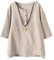 Vogstyle Donna Nuovo Tunica T-Shirt Maglietta Jacquard Top Albicocca M