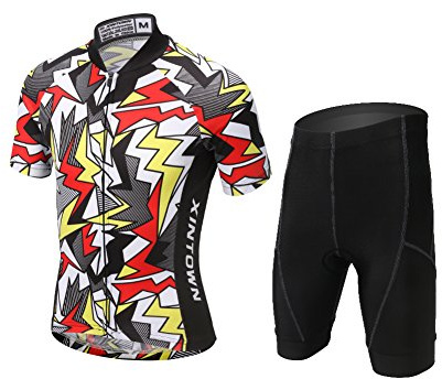LSERVER Combinaison de Maillot Cyclisme Velo Pantalons pour Enfant, Couleur, 2X (Convient à 11-13 Ans)