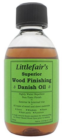 Littlefair’s Danish Oil for Wood 250ml - Water Resistant & Quick-Drying Formula - Danish Oil for Wood Exterior, Interior & Wooden Worktops - Easy Apply & Low Sheen Finish for All Wood Types