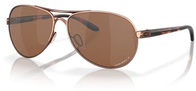 Oakley OO4079 Feedback Pilot Polarized Sunglasses, Rose Gold/Prizm Tungsten