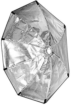 Schirm-Softbox Octagon 95cm für Studioblitze & Studiolampen mit Bowens-Anschluss für Portrait- und Produktfotografie inkl. 2 weißen Diffusoren & Tasche