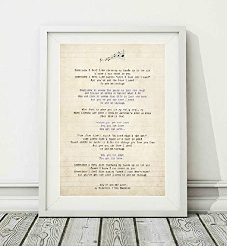 Didymus Co Poster, Motiv: Florence + The Machine - You've Got The Love - Songtext (ungerahmt) – Größen A4 A3 (A3)