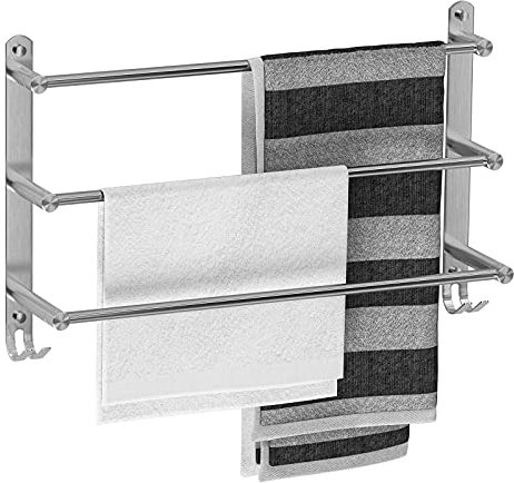 Handtuchhalter Bad 3 Tier ohne Bohren Wandmontage 304 Edelstahl Gebürstet Badetuchhalter 80cm, Stabil Handtuchhalter für Badezimmer Küchen Toilette