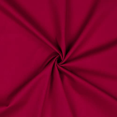 VmG-Store Baumwollstoff Uni 100% Baumwolle Oeko-Tex Meterware ab 50cm über 70 Farben zur Auswahl (040 Cerise, 50 x 148cm)