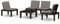 vidaXL Gartenmöbel 4-TLG. mit Kissen Gartenset Sitzgruppe Sitzgarnitur Gartengarnitur Lounge Gartenbank Bank Tisch Gartenstuhl Kunststoff Grau