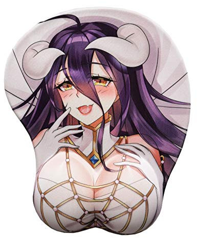 fonyell Overlord Albedo Reizvolles Karikatur-Mädchen 3D große Brust-Boobs-Silikon-Handgelenk-Rest-Stützmausunterlage-Matten-Spiel Mousepad