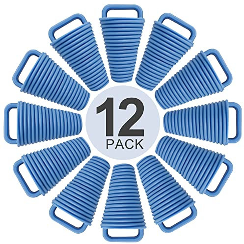 ILOKNZI 12 Packs Kayak Scupper Plug Kit TPE Kayak Bungs Drain Holes Stopper Bung with Handle (Small, Blues blue)