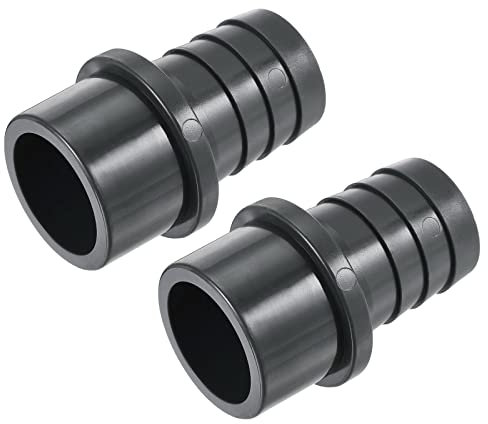 sourcing map Lot de 2 raccords de tuyau en PVC cannelé 32 mm x 40 mm OD robinet droit adaptateur de tuyau raccord rapide, noir