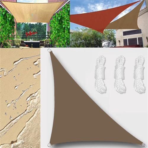 Tenda da Sole Tenda a Vela Impermeabile Rettangolo Quadrato Triangolare Tendalino 1.6x1.6x2.26m Tenda da Sole Telo Parasole Ombreggiante per Esterno Terrazzo Balcone Giardino Marrone