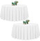 Showgeous 2 Stück Tischdecke Weiße Runde Tischdecke 228cm Polyester Stoff Tischdecke Rund Waschbare Tischdecke für Hochzeit Bankett Restaurant Buffet Parteien Garten