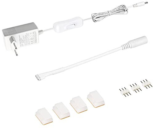 Zubehör für WOBANE LED Lichtleiste, 12W Adapter mit DC Anschluss, zum Verbinden mit ersparen Streifen aus dem WOBANE Schrankbeleuchtung Kit