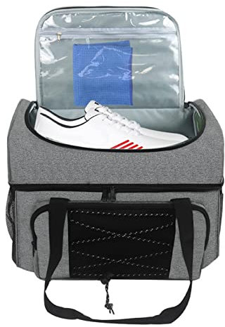 Voiakiu 2 Ball Bowling Bag | 2 Balls Bowling Tote Bag | Bowling Ball Holder with Padded Compartments, Extra Space for a Single Pair of Bowling Shoes Up to Mens Size 16