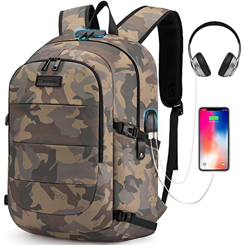 Tzowla Travel Laptop Backpack Water Resistant Anti-Theft Bag with USB Charging Port and Lock 17.3Inch Computer Business Backpacks for Women Men Gift,Bookbag Casual Daypack