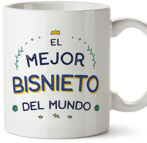 MUGFFINS Tazas para BISNIETO - En Español - El Mejor del Mundo - 11 oz / 330 ml - Regalo original y divertido