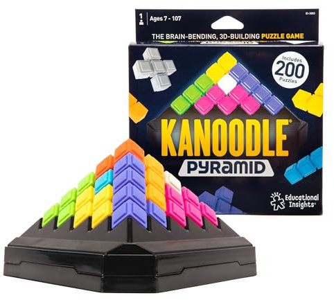 Learning Resources EI-3083 Kanoodle Pyramid Brain & Logic Challenge Game, Logik-Puzzlespiele für Kinder, 200 2D & 3D Puzzles, ab 7 Jahren