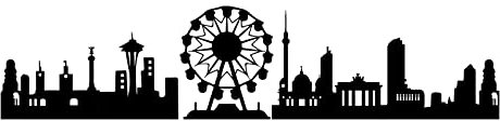SUPERDANT City Buildings Wandtattoo Riesenrad Silhouetten Wandsticker Für Wände Abziehen Und Aufkleben Entfernbare Vinyl Wandaufkleber Aufkleber Für Schlafzimmer Wohnzimmer Wandaufkleber Transfer