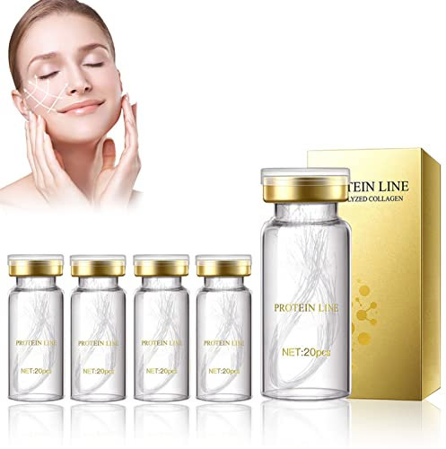 Fili di Collagene Lifting, 100 Pezzi Assorbibile per Lifting del Viso, Fili Collagene Riassorbibili Viso, Filo di Seta Collagene Attivo per Sollevare e Rassodare la Pelle