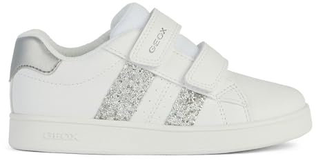 Geox J Eclyper Girl A Basket, Blanc/Argent, 35 EU
