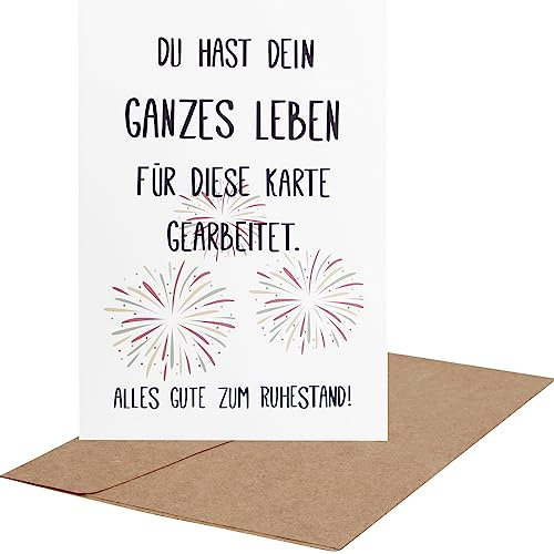 CL&MH Lustige Abschiedskarte für Männer und Frauen – Ruhestandskarte für Kollegen – lustige Abschiedskarte für Kollegen – Kollegen-Abschiedskarte – lustige Karte zum Abschied im Ruhestand