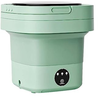 Colcolo Folding Washing Machine, Compact Small Washer, 6.5L Lightweight Folding Washing Machine, Mini Portable Clothes Washer for Camping, RV, Apartment, Green