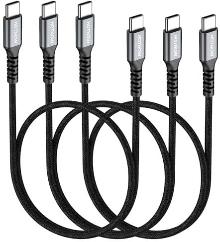 HOTNOW USB C a Cable USB C de 50 cm 3 piezas, Corto 0,5m usb - C 65w carga rápida línea usb2.0 Para Samsung Galaxy s21 / s21 + / S20 + ultra, note 20/10 ultra, Air 2020, iPad pro y Banco de energía