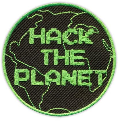 Hack The Planet Aufnäher / Abzeichen / Emblem, bestickt