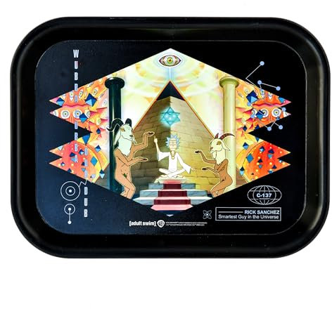 Bandeja para Liar Rick y Morty Oficial 19 x 25 cm - Artículos para Fumadores - Accesorios para Cigarrillos - Plástico Reciclable - Regalo Original. (Rick Sanchez)