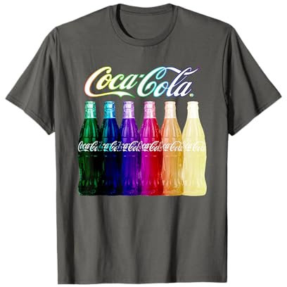 Coca Cola Rainbow Multi Bouteilles T-Shirt