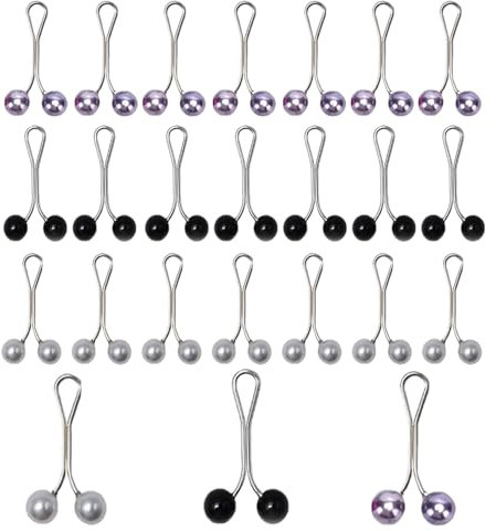 RXKFIGX 24 Stück U-Form Clip Muslim Hijab Pins Clips Damen Hijab Pins Clips Perle Clip Schal Pin Kopftuch Klammern Frauen Pullover Hijab Pins Set Für Kleidung Haare Schals Tücher 3 Farbe