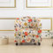 Surwin Sesselbezug Sesselschoner mit Elastisch Stretch Husse, Blumendruck Sesselüberwurf Universal Chair Schonbezug Sofabezug für Clubsessel Lounge, Cocktailsessel (Gelb,One Size)