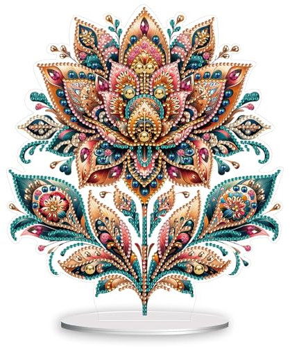 DISDADA DIY 5D Diamond Painting Blumen Aufsteller, Diamant Malerei Tischdeko Kunst Set, für AnfäNger Hausgeschenk Familie Deko Geschenk (Blumen)