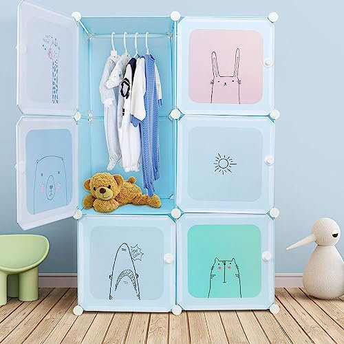 Kedia - Armoire modulaire en plastique avec portes pour chambre et enfants, organisateur pour vêtements pour enfants (74 x 37 x 110 cm)