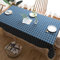 Homxi Tischdecke Couchtisch Rechteckige 90 W x 140 L cm,Tischdecken Dunkelblau Plaid mit Quasten Leinen Baumwolle Tischwäsche