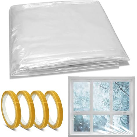 Winter Thermo Cover Fenster-Isolierfolie,Wärmeschutzfolie Fenster Isolierfolie Kit, DIY Isolierfolie Fenster Kälteschutzfolie Fenster mit für Winddicht und Warm im Winter (clear, 1.6×10m)